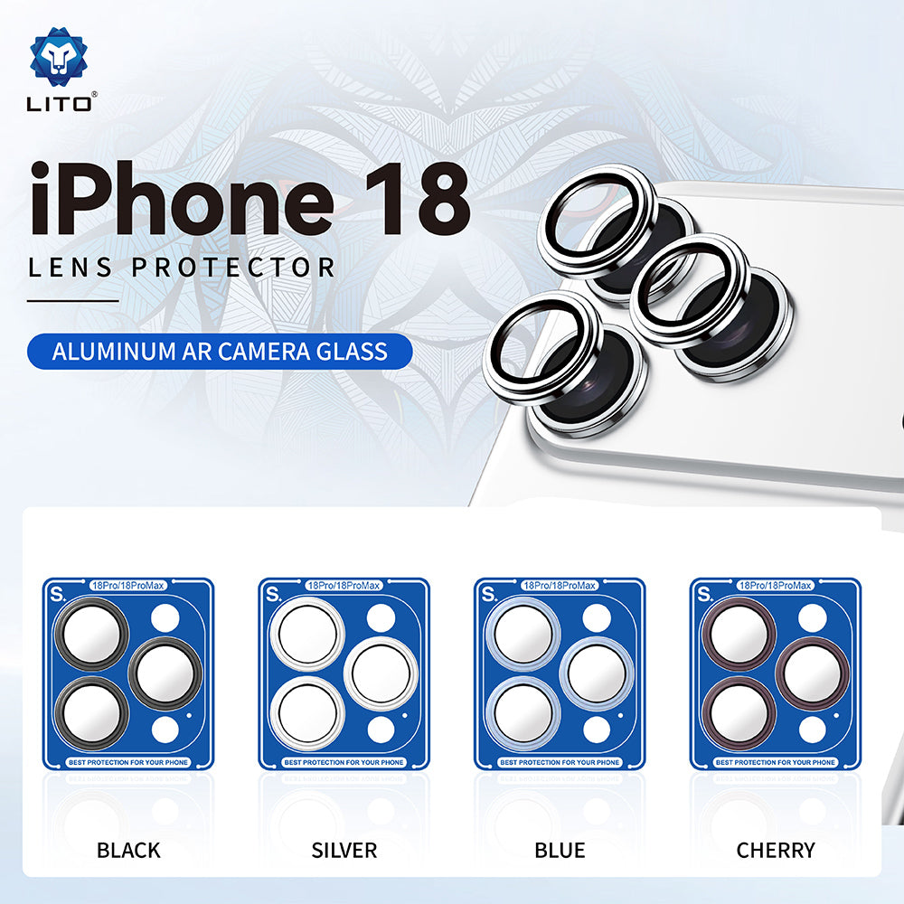 Zaščitna folija za zadnjo kamero Lito S+ za Apple iPhone 18 Pro / 18 Pro Max, kaljeno steklo, srebrna