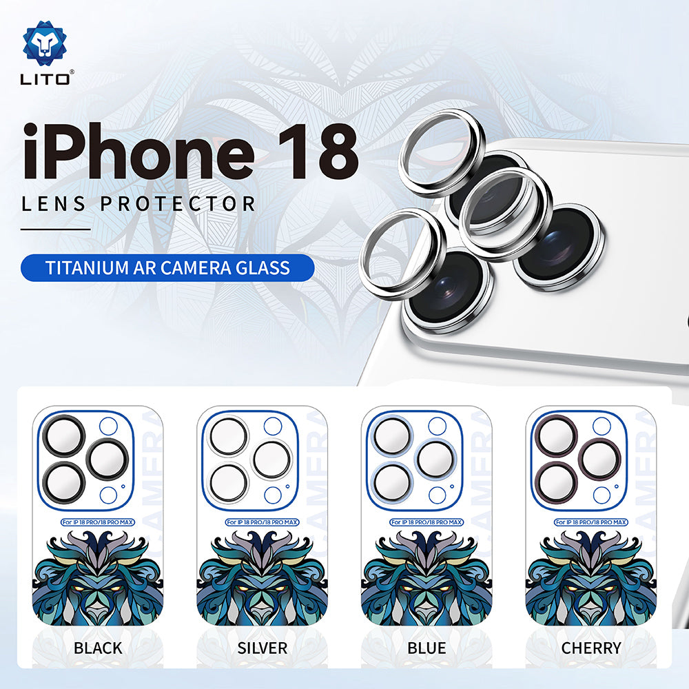 Zaščitna folija za zadnjo kamero Lito Titanium AR za Apple iPhone 18 Pro / 18 Pro Max, kaljeno steklo, srebrna