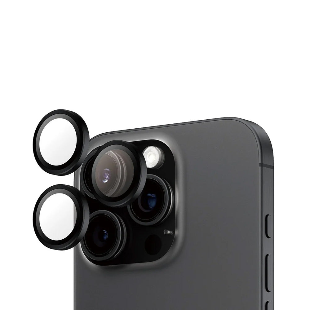 Zaščitna folija za zadnjo kamero PanzerGlass Hoops za Apple iPhone 16 Pro Max / 16 Pro, Kaljeno steklo, Črna