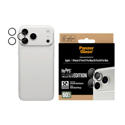 Zaščitna folija za zadnjo kamero PanzerGlass Hoops za Apple iPhone 17 Pro, Kaljeno steklo, Prozorno