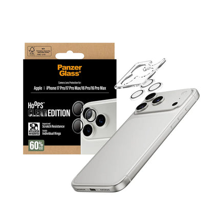 Zaščitna folija za zadnjo kamero PanzerGlass Hoops za Apple iPhone 17 Pro, Kaljeno steklo, Prozorno