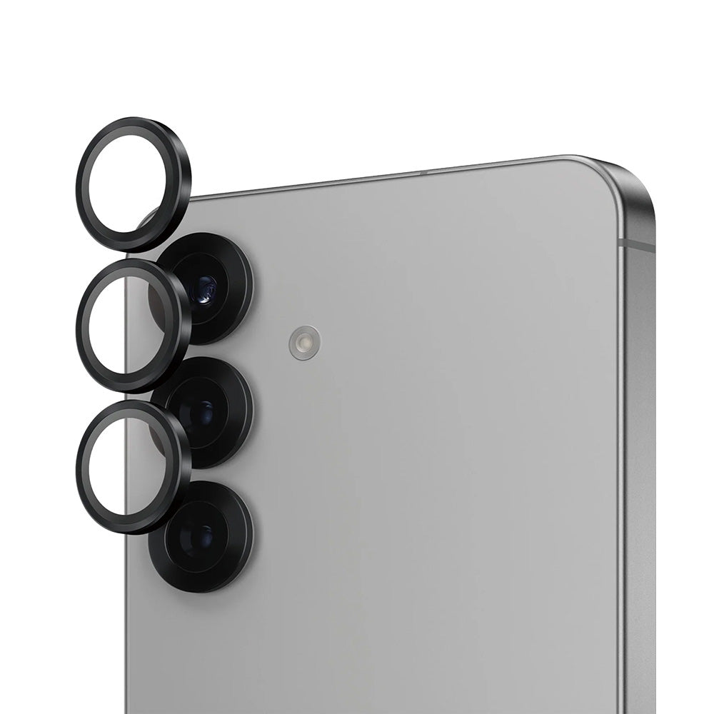 Zaščitna folija za zadnjo kamero PanzerGlass Hoops za Samsung Galaxy S25 S931, Kaljeno steklo, Črna