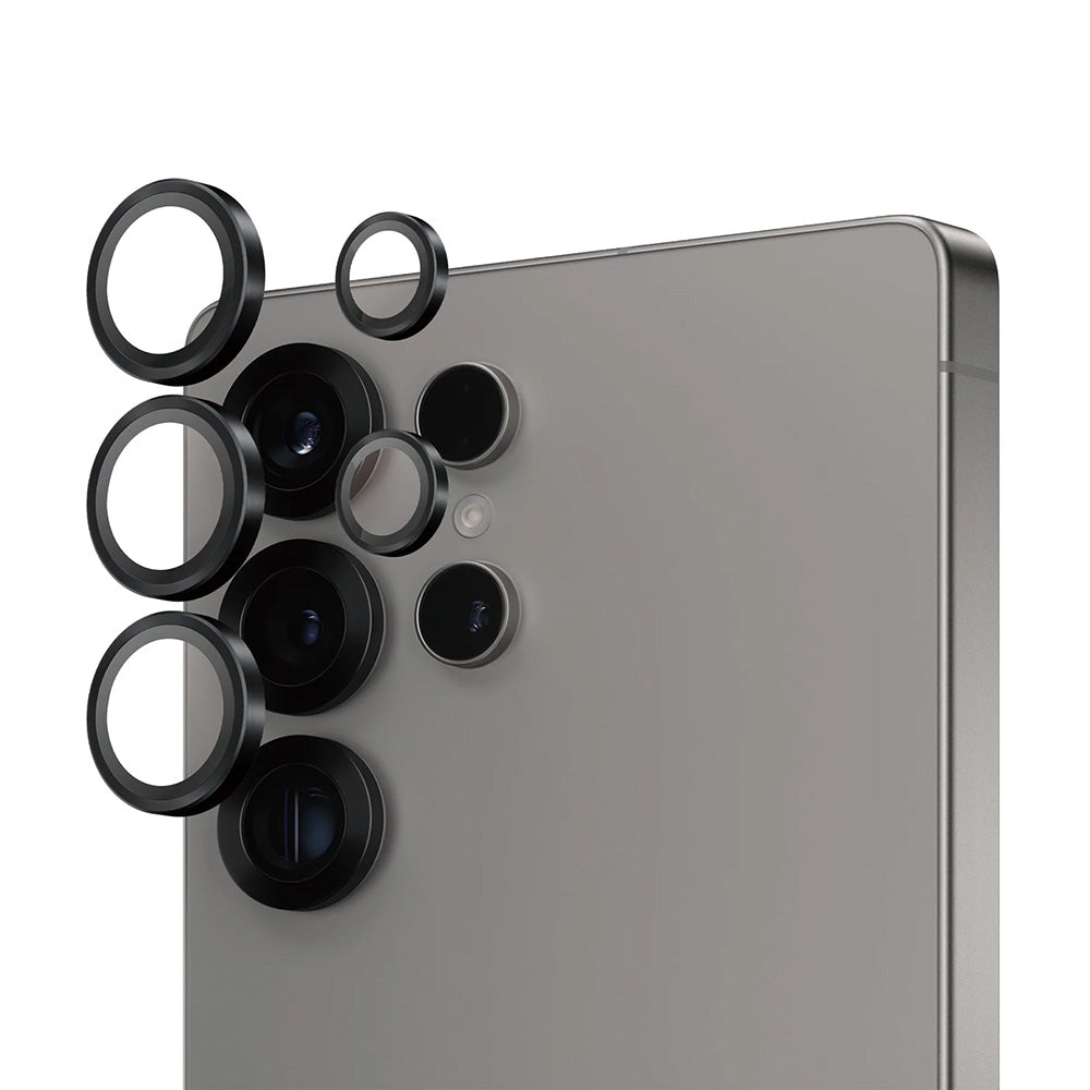 Zaščitna folija za zadnjo kamero PanzerGlass Hoops za Samsung Galaxy S25 Ultra S938, Kaljeno steklo, Črna