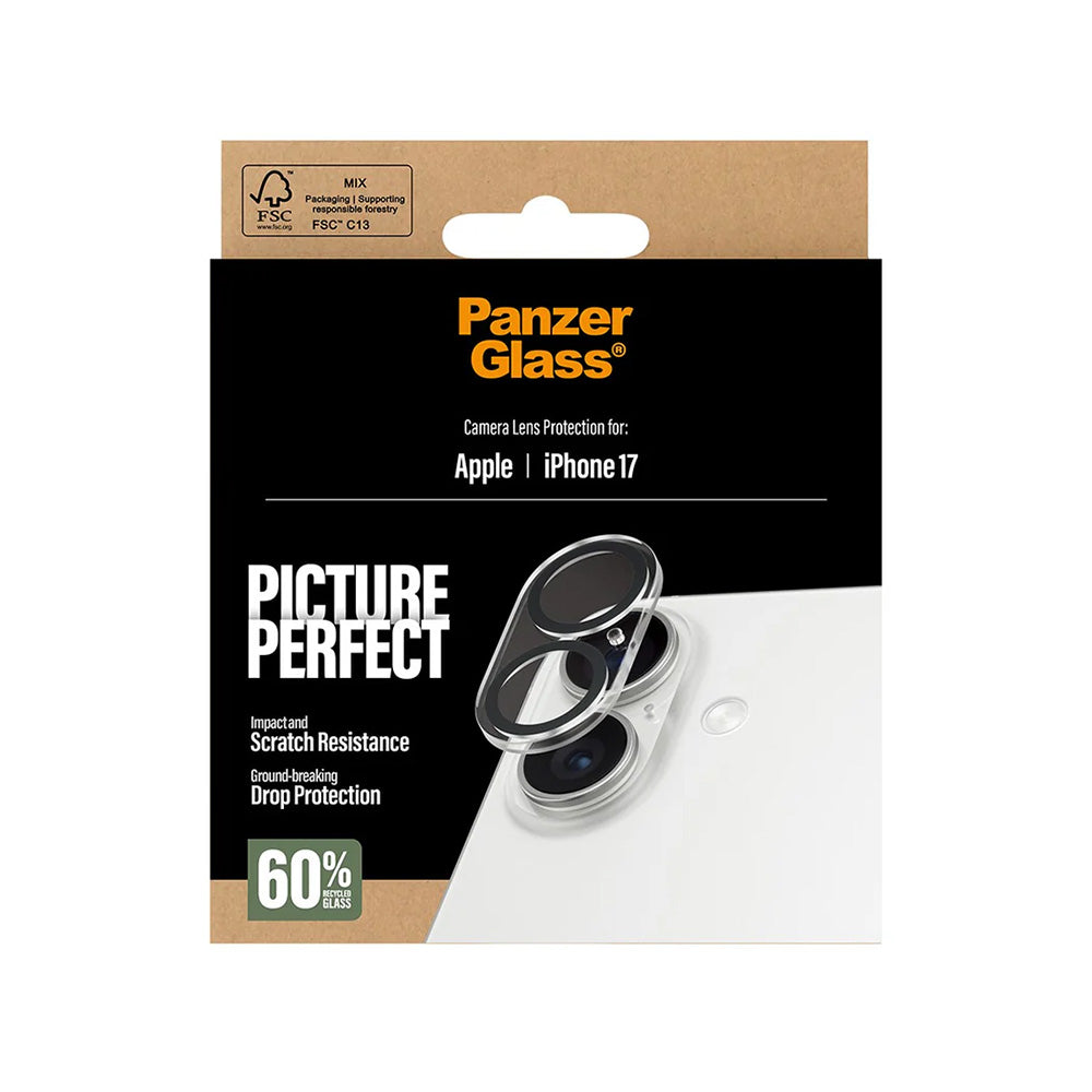 PanzerGlass PicturePerfect Rear Camera Protector for Apple iPhone 17, Tempered Glass, Transparent