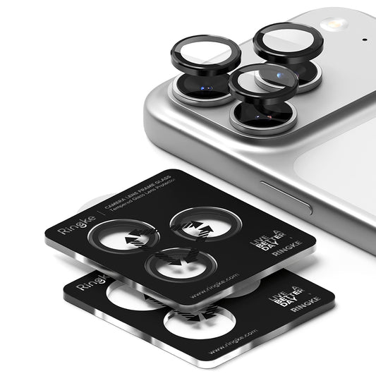 Zaščitna folija za zadnjo kamero Ringke za Apple iPhone 17 Pro Max / 17 Pro, Kaljeno steklo, Črna