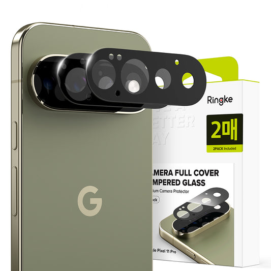 Zaščitna folija za zadnjo kamero Ringke za Google Pixel 11 Pro, kaljeno steklo, komplet 2 kosa, črna