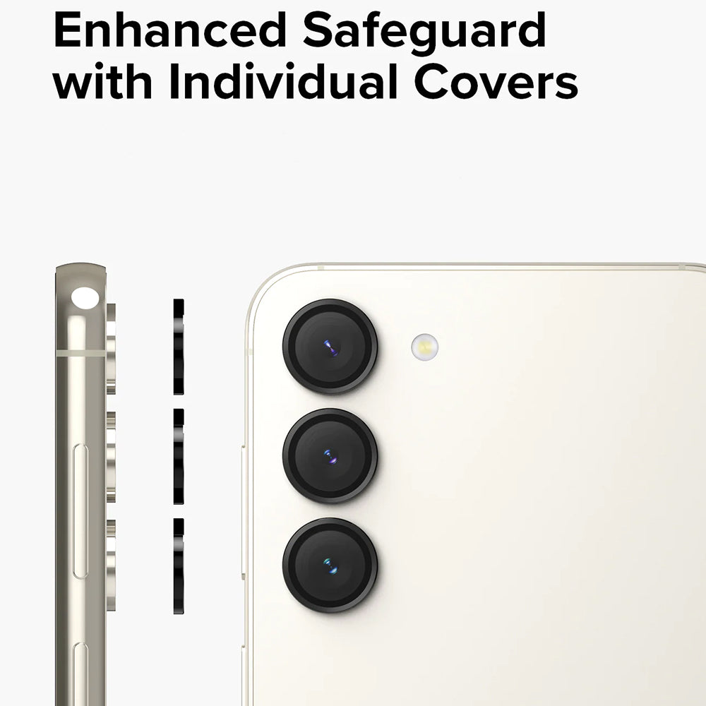 Zaščitna folija za zadnjo kamero Ringke za Samsung Galaxy S23+ S916 / S23 S911, Kaljeno steklo, Črna