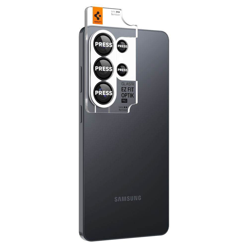 Zaščitna folija za zadnjo kamero Spigen GlastR EZ FIT Optik Pro HD za Samsung Galaxy S26 Ultra S948, Kaljeno steklo, Set 2 kosa, Črna