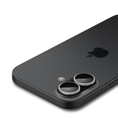 Zaščitna folija za zadnjo kamero Spigen GlastR EZ FIT Optik Pro za Apple iPhone 17 / 16 Plus / 16, Kaljeno steklo, Komplet 2 kosa, Srebrna