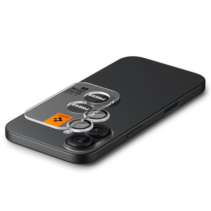 Zaščitna folija za zadnjo kamero Spigen GlastR EZ FIT Optik Pro za Apple iPhone 17 / 16 Plus / 16, Kaljeno steklo, Komplet 2 kosa, Srebrna