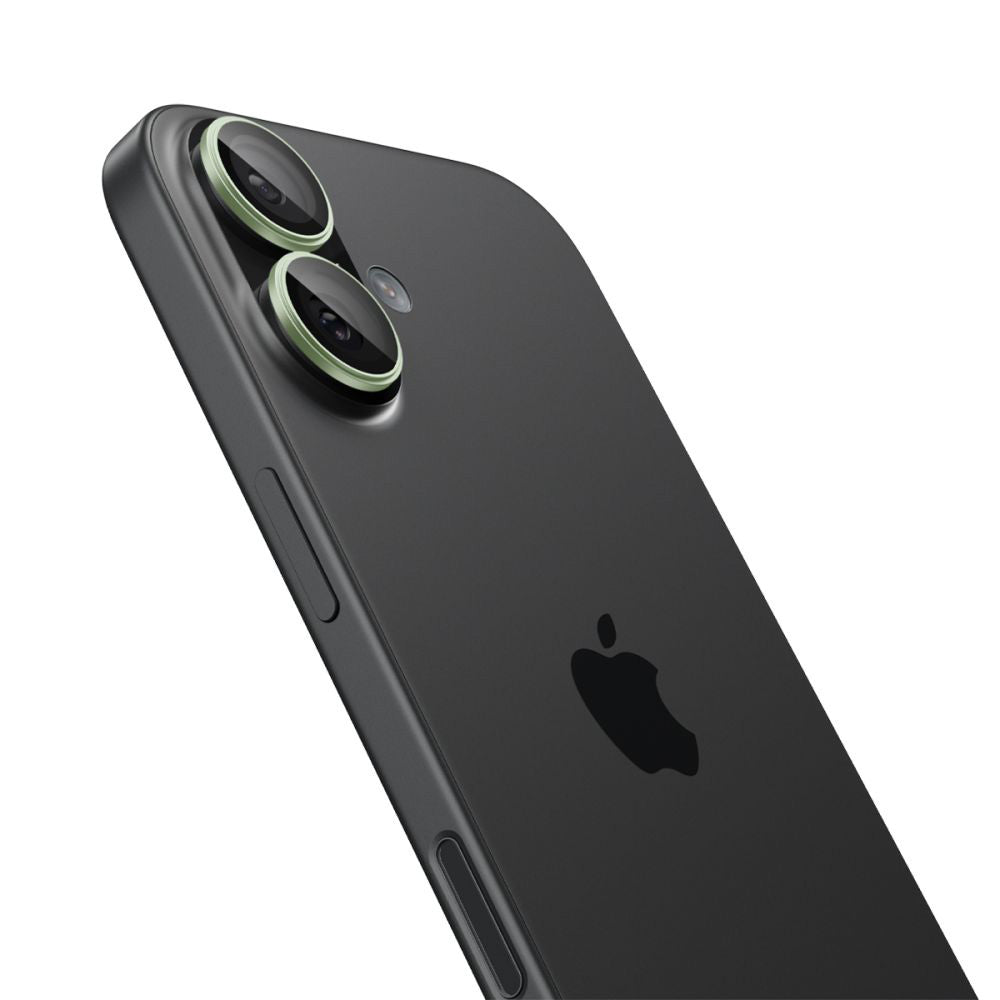 Zaščitna folija za zadnjo kamero Spigen GlastR EZ FIT Optik Pro za Apple iPhone 17 / 16 Plus / 16, Kaljeno steklo, Set 2 kosa, Zelena AGL10128