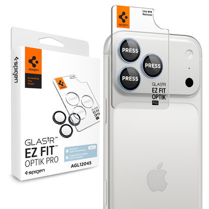 Spigen GlastR EZ FIT Optik Pro Rear Camera Protective Film for Apple iPhone 18 Pro / 18 Pro Max, Tempered Glass, Set of 2 pieces, Blue AGL12045