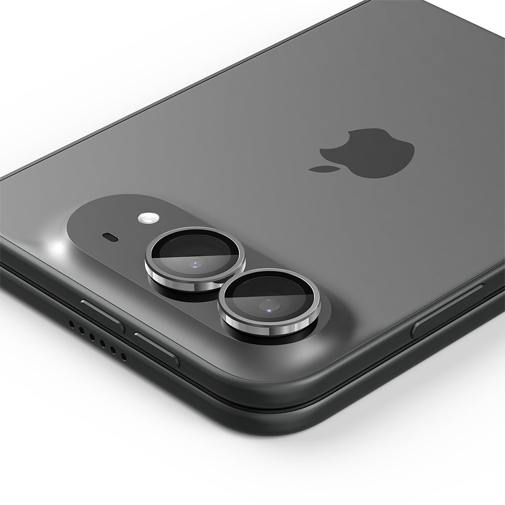Zaščitna folija za zadnjo kamero Spigen GlastR EZ FIT Optik Pro za Apple iPhone Duo, kaljeno steklo, komplet 2 kosa, siva AGL12012