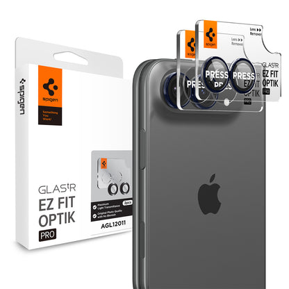 Zaščitna folija za zadnjo kamero Spigen GlastR EZ FIT Optik Pro za Apple iPhone Duo, kaljeno steklo, komplet 2 kosa, mornarsko modra AGL12011