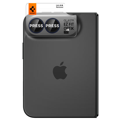 Zaščitna folija za zadnjo kamero Spigen GlastR EZ FIT Optik Pro za Apple iPhone Duo, kaljeno steklo, komplet 2 kosa, mornarsko modra AGL12011