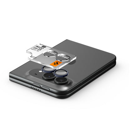 Zaščitna folija za zadnjo kamero Spigen GlastR EZ FIT Optik Pro za Apple iPhone Duo, kaljeno steklo, komplet 2 kosa, mornarsko modra AGL12011