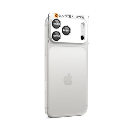 Zaščitna folija za zadnjo kamero Spigen GlastR EZ FIT Optik Pro XL za Apple iPhone 17 Pro Max, Kaljeno steklo, Srebrna AGL10652