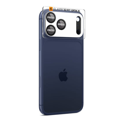 Zaščitna folija za zadnjo kamero Spigen GlastR EZ FIT Optik Pro XL za Apple iPhone 17 Pro Max, Kaljeno steklo, Črna AGL10649
