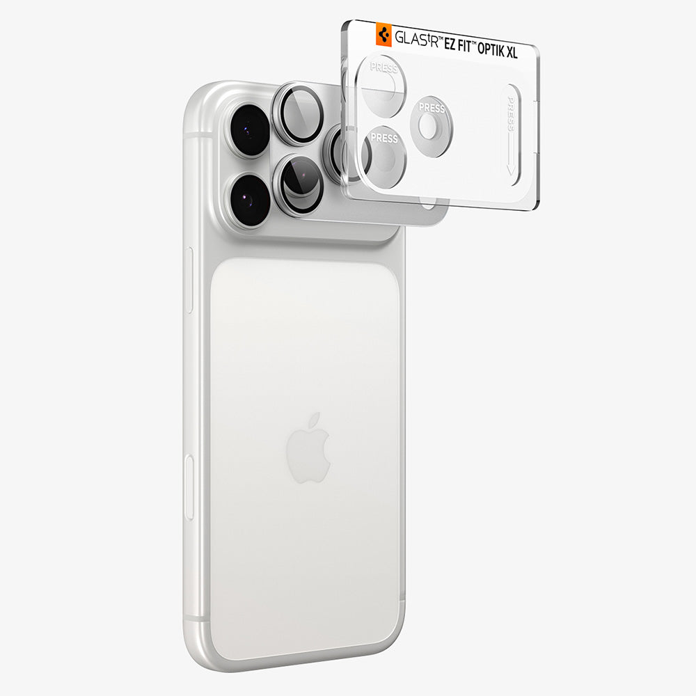 Spigen GlastR EZ FIT Optik Pro XL Rear Camera Protective Film for Apple iPhone 18 Pro Max, Tempered Glass, Silver AGL12042