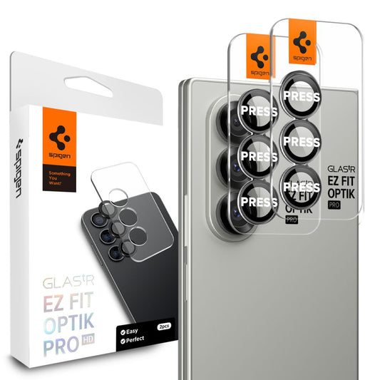Zaščitna folija za zadnjo kamero Spigen GlastR EZ FIT Optik Pro HD za Samsung Galaxy Z Fold7 F966, Kaljeno steklo, Set 2 kosa, Črna AGL09581