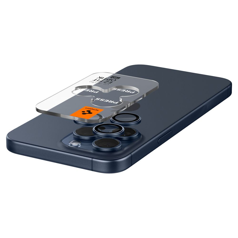 Zaščitna folija za zadnjo kamero Spigen GlastR EZ FIT Optik Pro za Apple iPhone 16 Pro Max / 16 Pro, Kaljeno steklo, Set 2 kosa, Modra