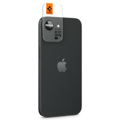 Zaščitna folija za zadnjo kamero Spigen GlastR EZ FIT Optik Pro za Apple iPhone 17e / 16e, Kaljeno steklo, Set 2 kosa, Črna AGL09279