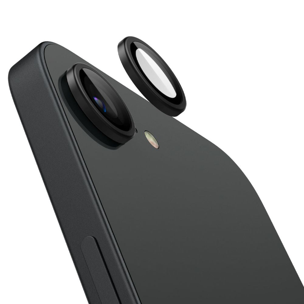 Zaščitna folija za zadnjo kamero Spigen GlastR EZ FIT Optik Pro za Apple iPhone 17e / 16e, Kaljeno steklo, Set 2 kosa, Črna AGL09279