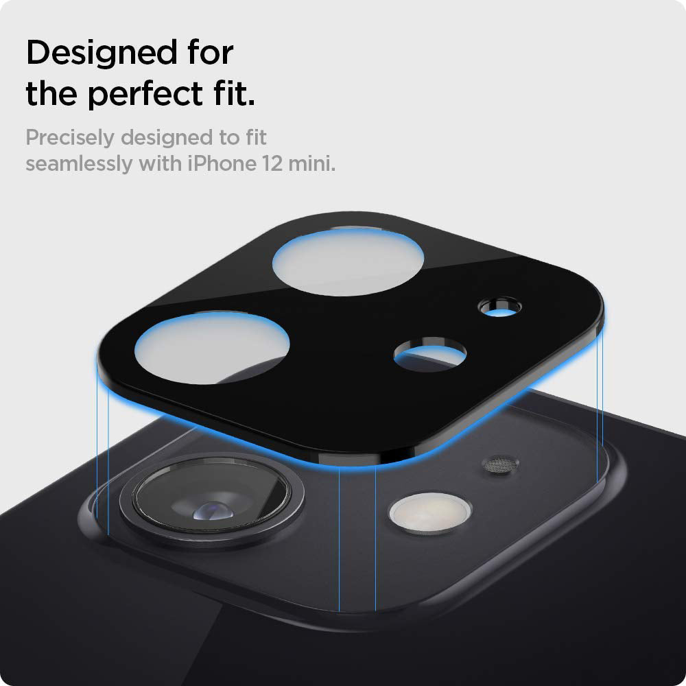 Zaščitna folija za zadnjo kamero Techsuit za Apple iPhone 12, kaljeno steklo, črna