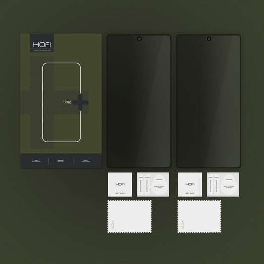Zaščitna folija zaslona Privacy HOFI Glass PRO+ za Samsung Galaxy S25 Ultra S938, varnostno steklo, polno lepilo, komplet 2 kosa