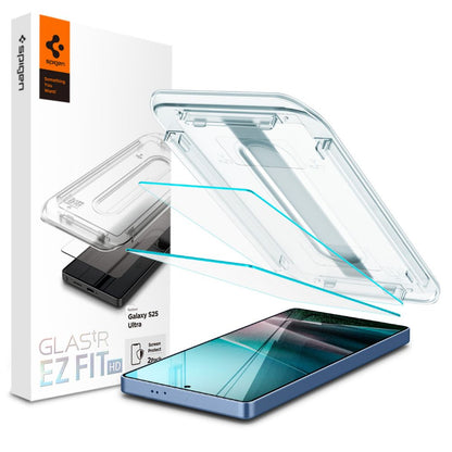 Zaščitna folija za zaslon Spigen GlastR EZ FIT HD za Samsung Galaxy S25 Ultra S938, Kaljeno steklo, Polno lepljenje, Set 2 kosa AGL09082