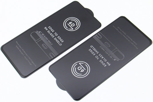 Zaščitna folija zaslona OEM za Apple iPhone 17e / 16e / 14 / 13 Pro, kaljeno steklo, polno lepilo, komplet 10 kosov, 6D, črna