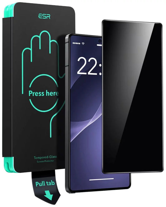 Zaščitna folija za zaslon Privacy ESR za Samsung Galaxy S25 Ultra S938, Kaljeno steklo, Polno lepilo