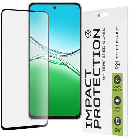 Zaščitna folija za zaslon Techsuit za Oppo A5 Pro 4G / A5 Pro, kaljeno steklo, polno lepilo, 111D, črna