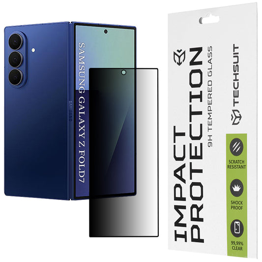 Zaščitna folija za zunanji zaslon Privacy Techsuit za Samsung Galaxy Z Fold7 F966, kaljeno steklo, polno lepilo, 111D