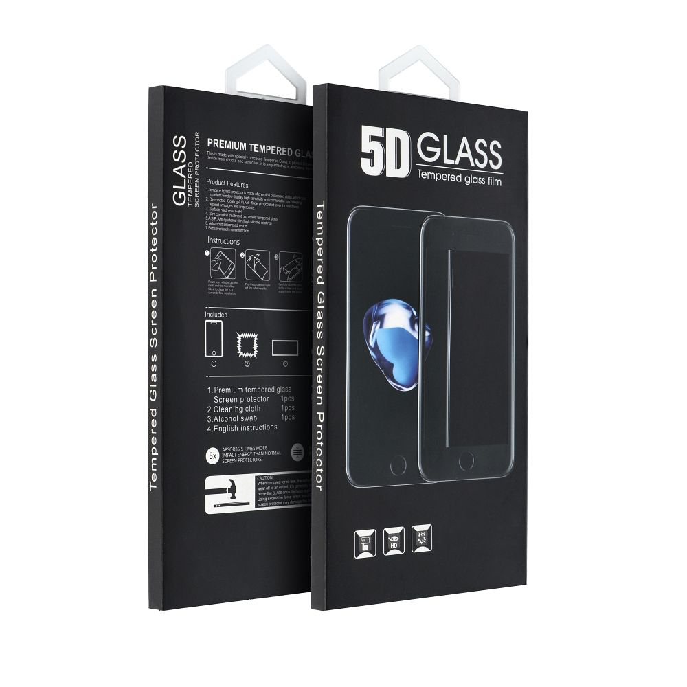 Zaščitna folija za zaslon OEM za Apple iPhone 17 Pro Max, Kaljeno steklo, Polno lepljenje, 5D, Črna