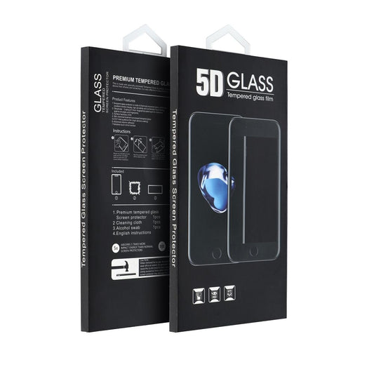 Zaščitna folija OEM za zaslon Apple iPhone 17 Air, Kaljeno steklo, Polno lepilo, 5D, Črna