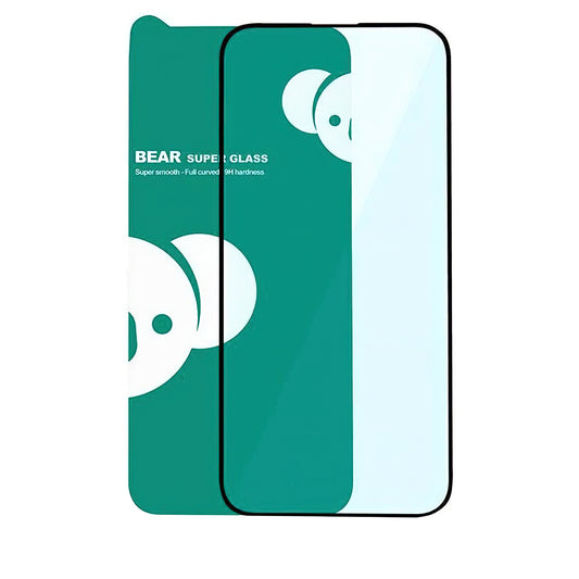 Zaščitna folija za zaslon Bear Super Hard za Apple iPhone 17, kaljeno steklo, polno lepilo, 3D, črna
