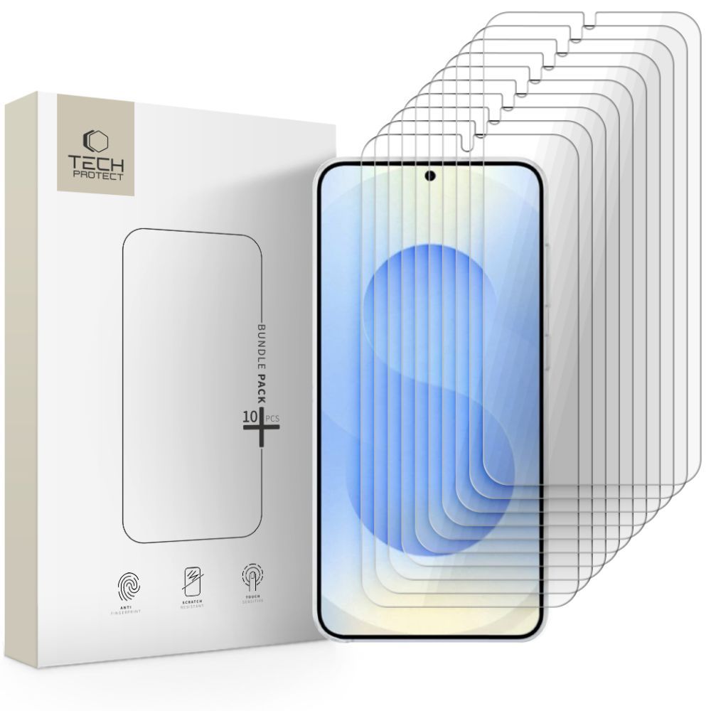 Zaščitna folija za zaslon Tech-Protect za Samsung Galaxy S26 S942, Kaljeno steklo, Polno lepilo, Set 10 kosov
