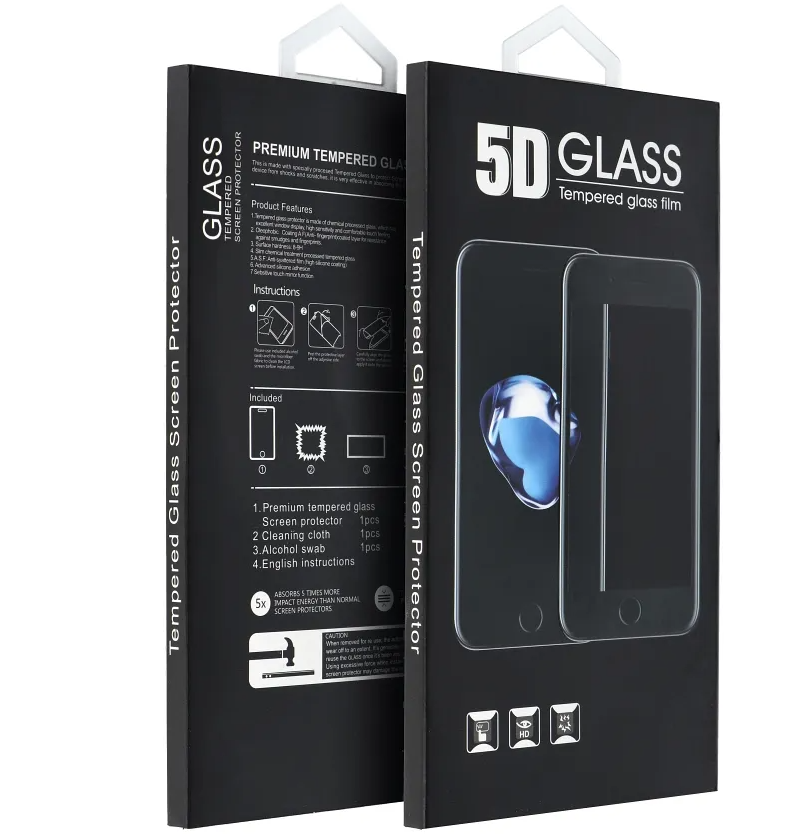 OEM zaščitna folija za zaslon za Motorola Moto G86 Power / G86, kaljeno steklo, polno lepilo, 5D, črna