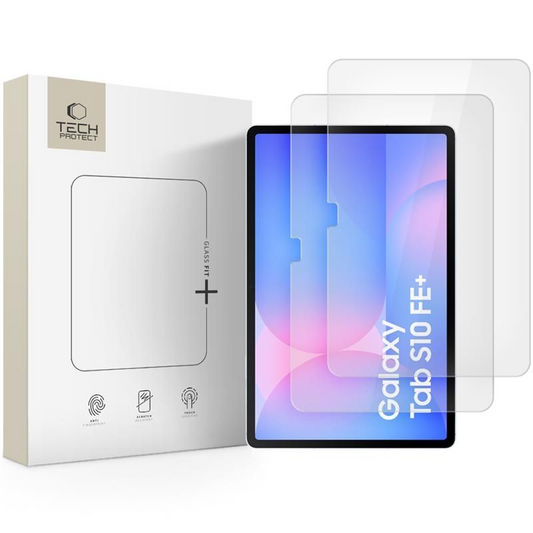 Zaščitna folija za zaslon Tech-Protect FIT+ za Samsung Galaxy Tab S10 FE+, Kaljeno steklo, Polno lepljenje, Komplet 2 kosa, 2.5D