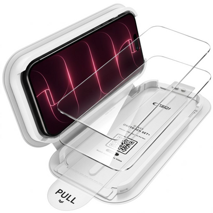 Zaščitna folija za zaslon Tech-Protect OneTouch za Apple iPhone 18 Pro / 17 Pro, kaljeno steklo, polno lepilo, komplet 2 kosa, prozorna