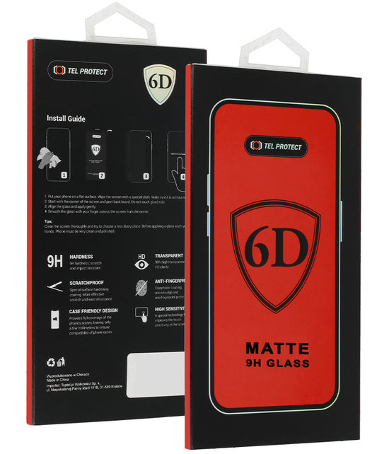 Zaščitna mat folija za zaslon OEM za Apple iPhone 18 Pro, kaljeno steklo, Full Glue, 6D, črna