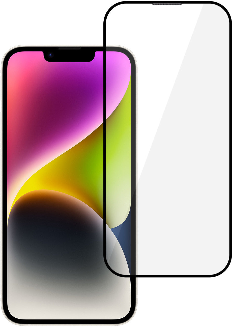 Zaščitno steklo za zaslon Tel Protect 10X HD DLC Diamond Coating za Apple iPhone 17e / 16e / 14 / 13 Pro / 13, kaljeno steklo, lepilo po celotni površini, črno