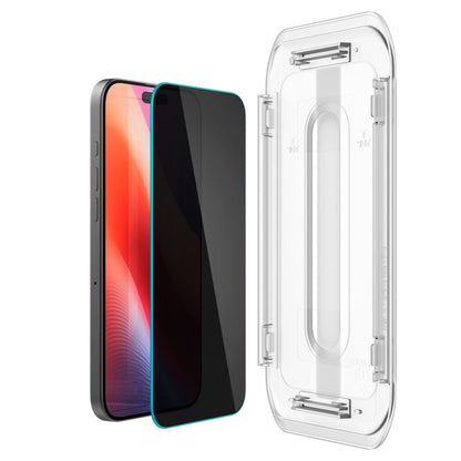 Zaščitna folija za zaslon Privacy Spigen GlastR EZ FIT za Apple iPhone 17 Pro / 17 / 16 Pro, Kaljeno steklo, Polno lepljenje, Komplet 2 kosa AGL07929