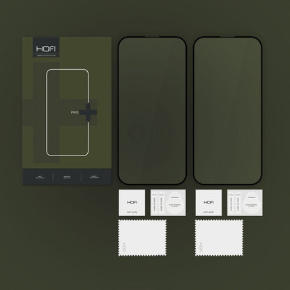 HOFI Glass PRO+ Screen Protector za Apple iPhone 16 Pro Max, zaščiteno steklo, polno lepilo, komplet 2 kosa, 2,5D, črno 