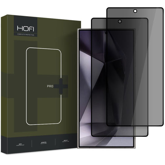 Zaščitna folija zaslona Privacy HOFI Glass PRO+ za Samsung Galaxy S25 Ultra S938, varnostno steklo, polno lepilo, komplet 2 kosa