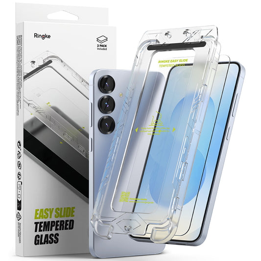 Zaščitna folija za zaslon Ringke Easy Slide za Samsung Galaxy S25+ S936, Kaljeno steklo, Polno lepljenje, Komplet 2 kosa