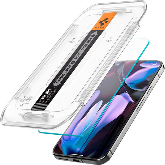 Zaščitna folija za zaslon Spigen GlastR EZ FIT za Google Pixel 9 Pro XL, Kaljeno steklo, Polno lepljenje, Set 2 kosa AGL08445