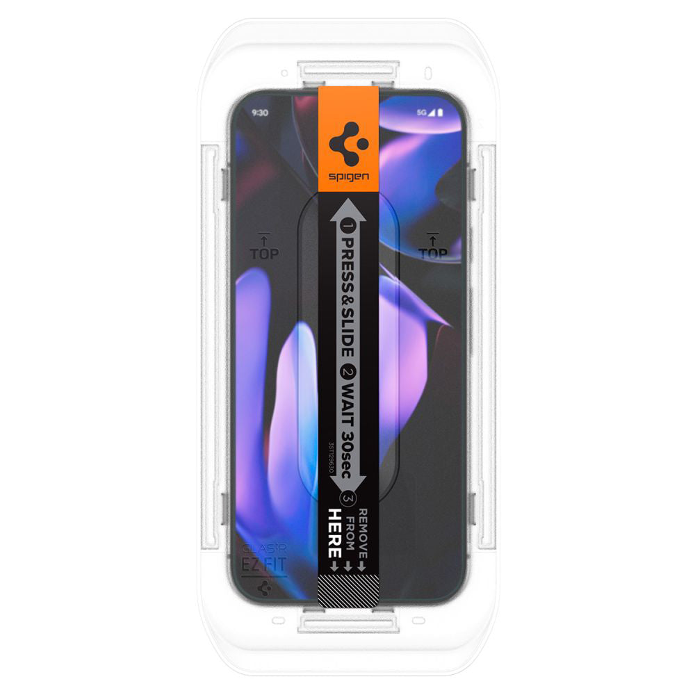 Zaščitna folija zaslona Privacy Spigen GlastR EZ FIT za Google Pixel 9 / 9 Pro, kaljeno steklo, polno lepilo, komplet 2 kosa