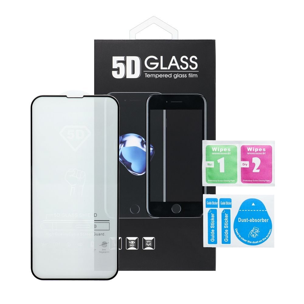 OEM Screen Protector Film for Samsung Galaxy A07 4G A075, Tempered Glass, Full Glue, 5D, Black